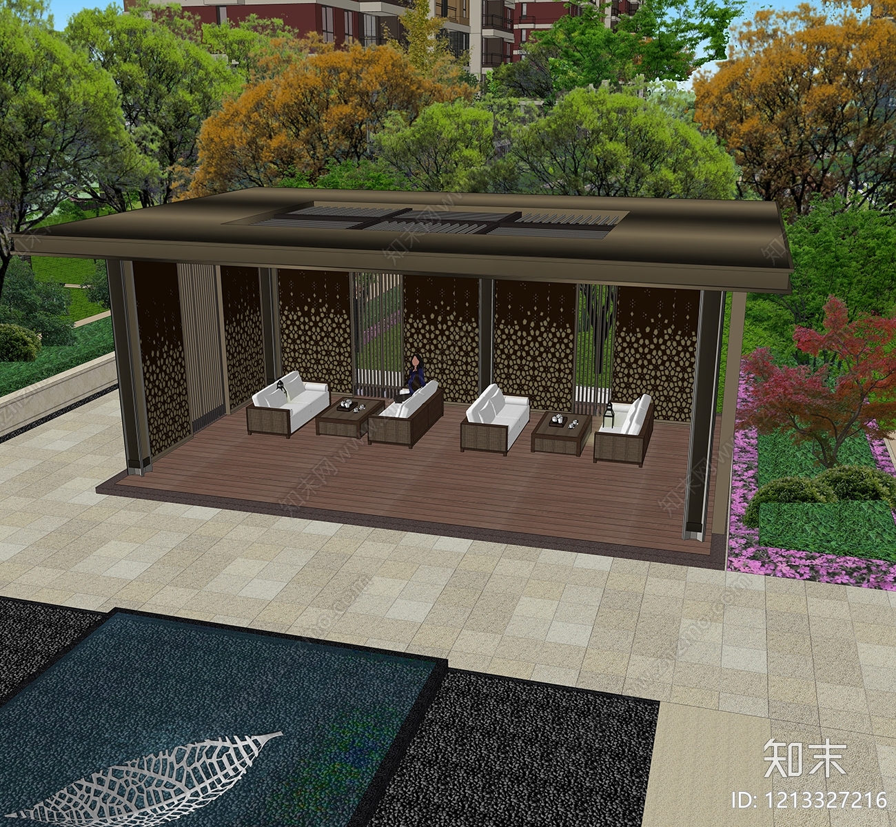 新中式小公建SU模型下载【ID:1213327216】