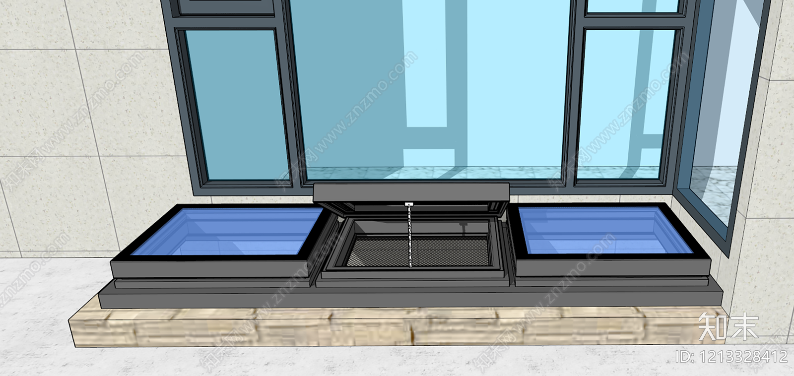 现代简约天窗SU模型下载【ID:1213328412】