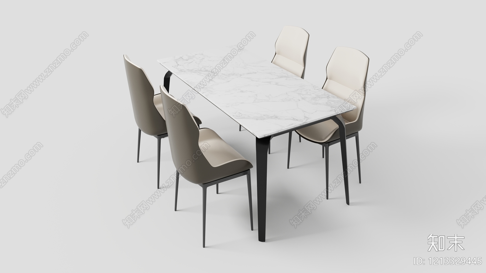 现代简约餐桌椅3D模型下载【ID:1213329445】