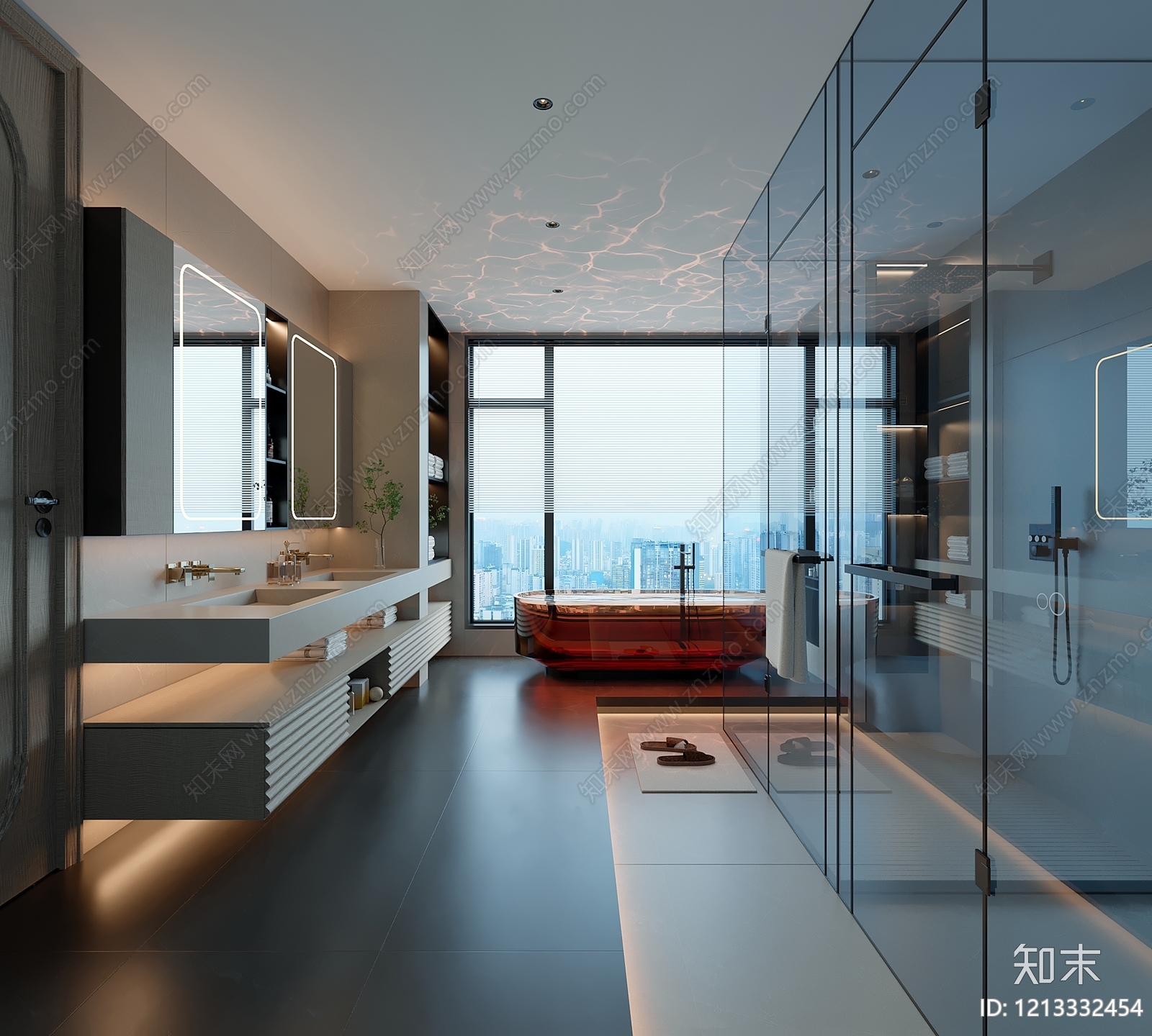 现代极简卫生间SU模型下载【ID:1213332454】