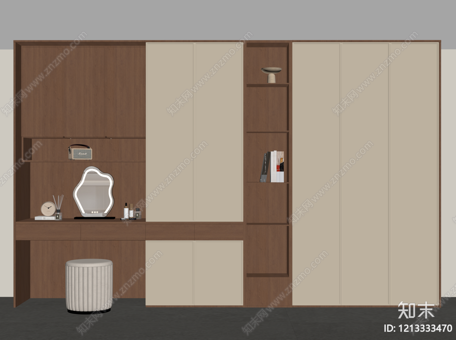 中古衣柜SU模型下载【ID:1213333470】