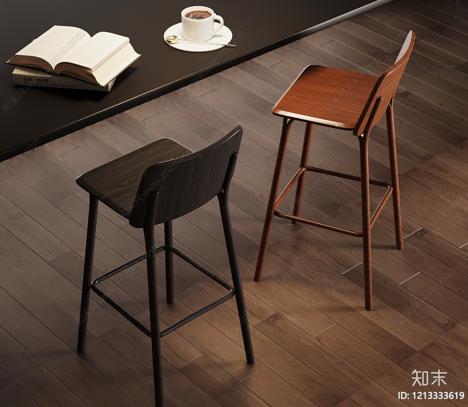 现代简约茶桌椅3D模型下载【ID:1213333619】