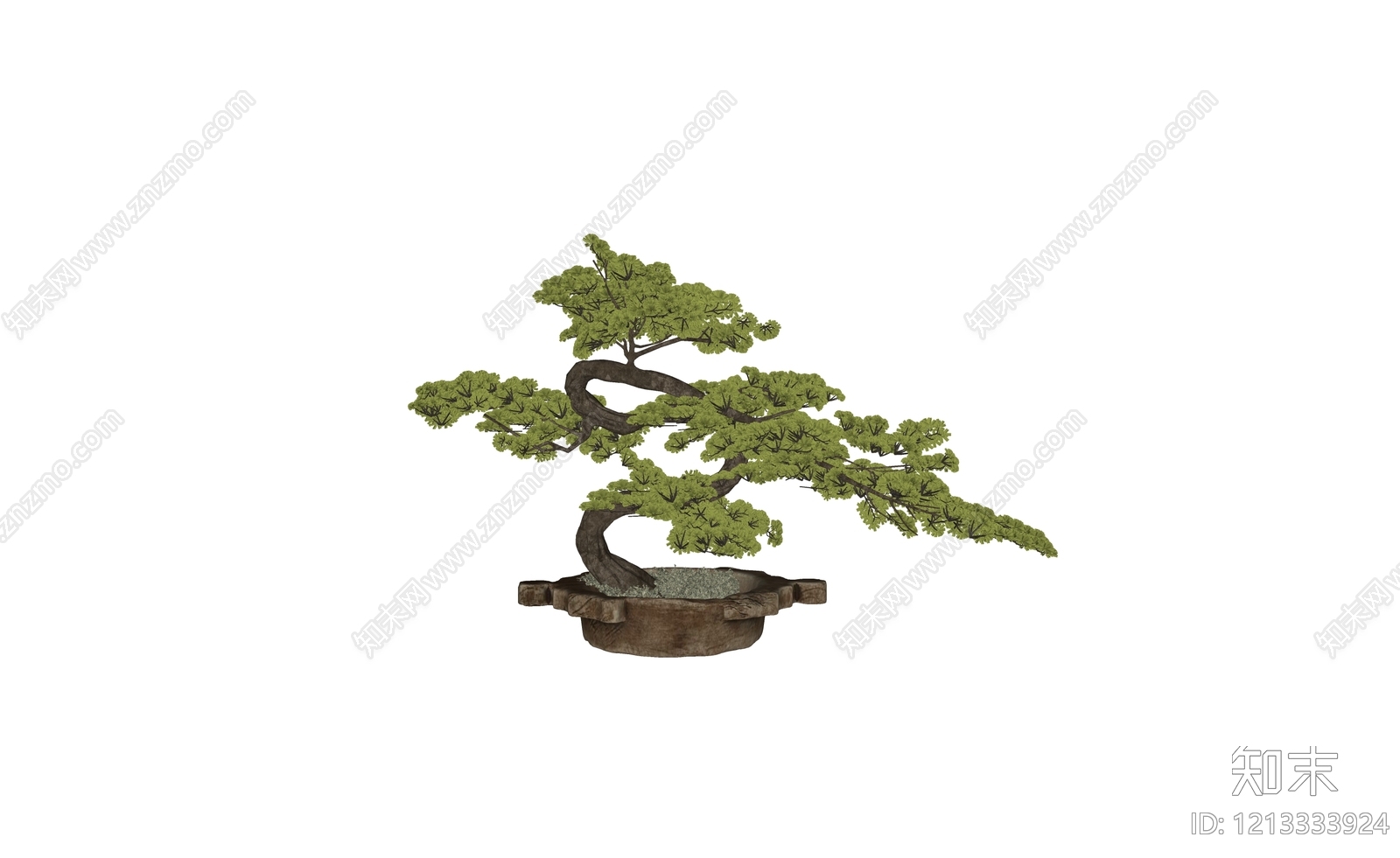 新中式盆栽SU模型下载【ID:1213333924】
