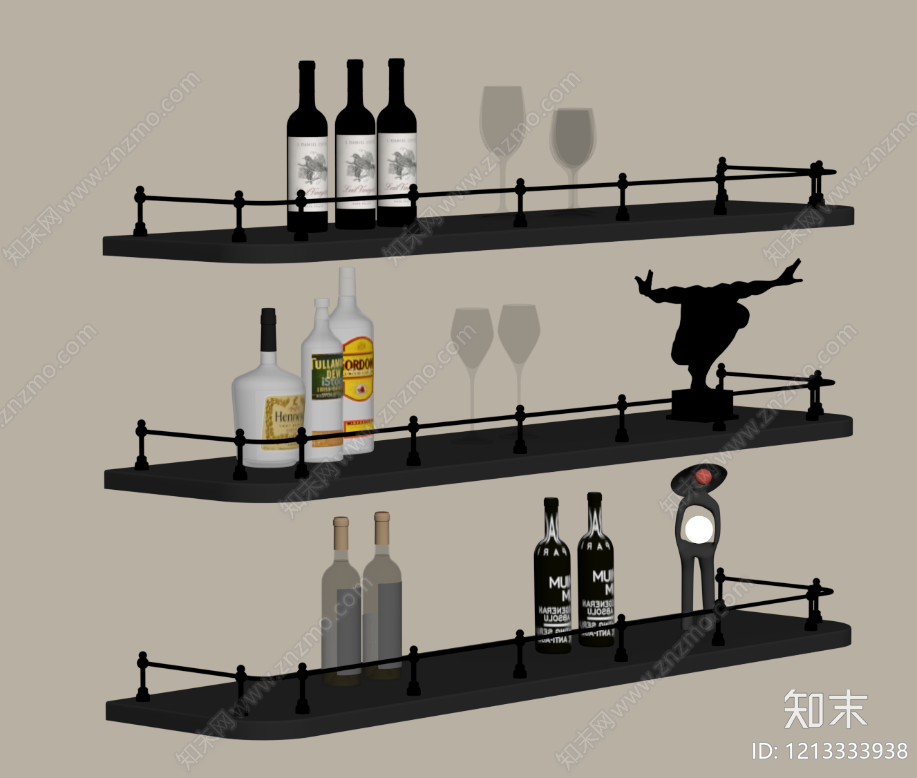 现代简约酒架SU模型下载【ID:1213333938】