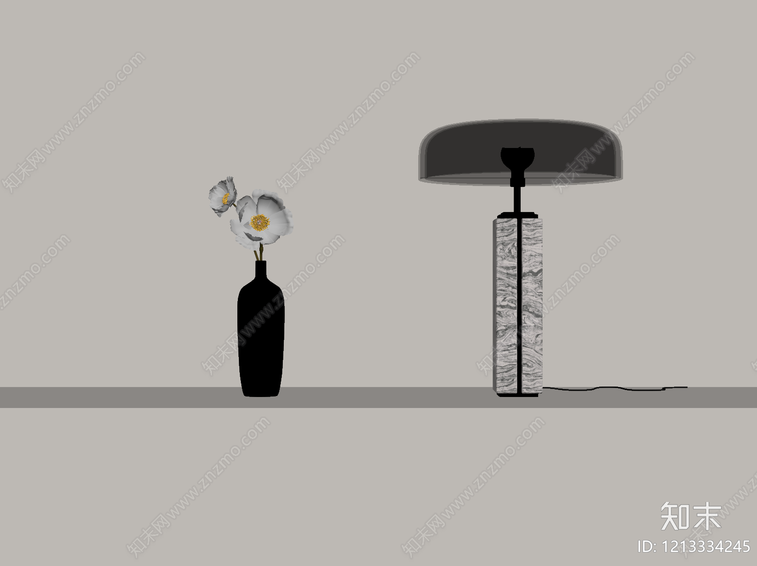 现代台灯SU模型下载【ID:1213334245】