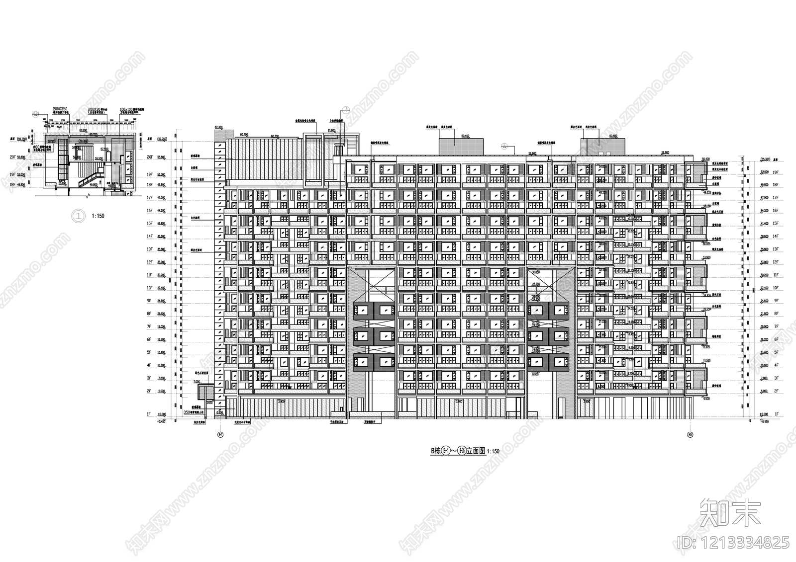 现代别墅建筑cad施工图下载【ID:1213334825】