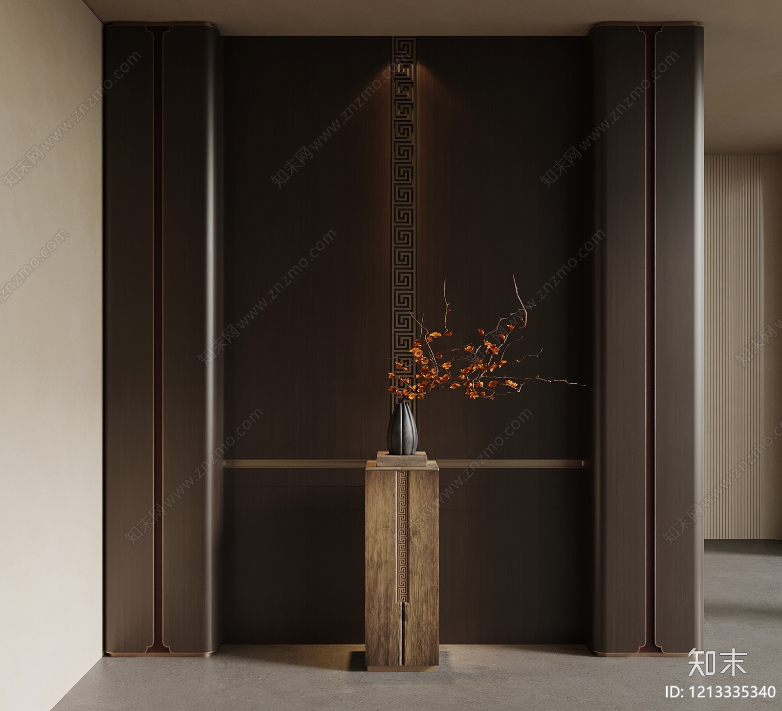 新中式玄关3D模型下载【ID:1213335340】