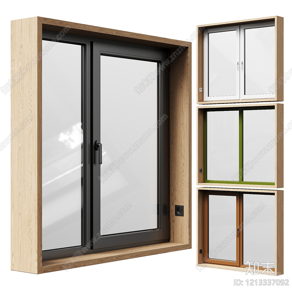 现代简约推拉窗SU模型下载【ID:1213337092】