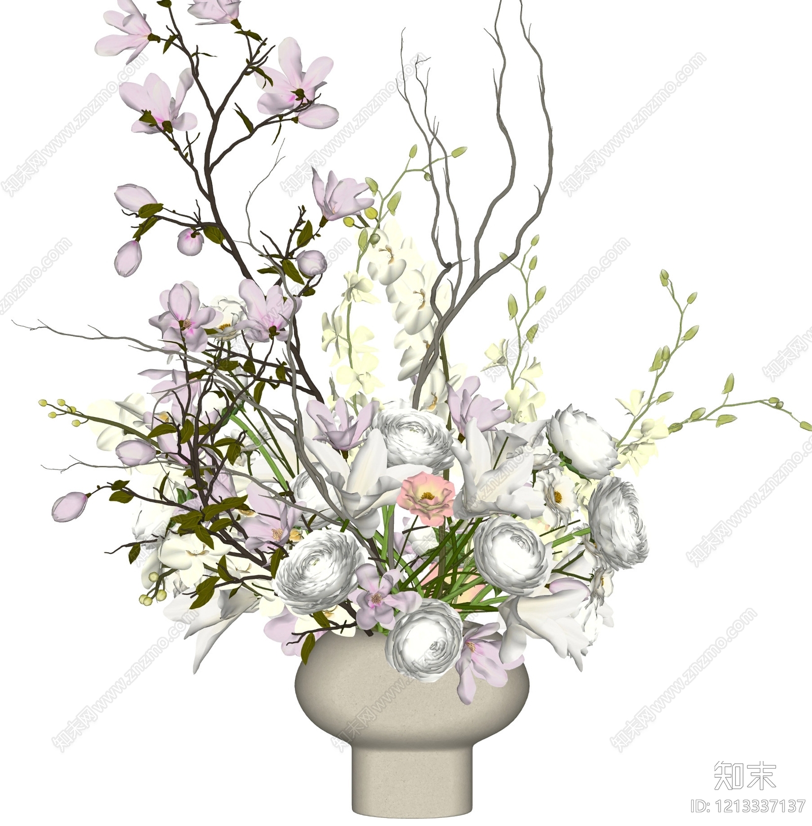 现代花艺SU模型下载【ID:1213337137】