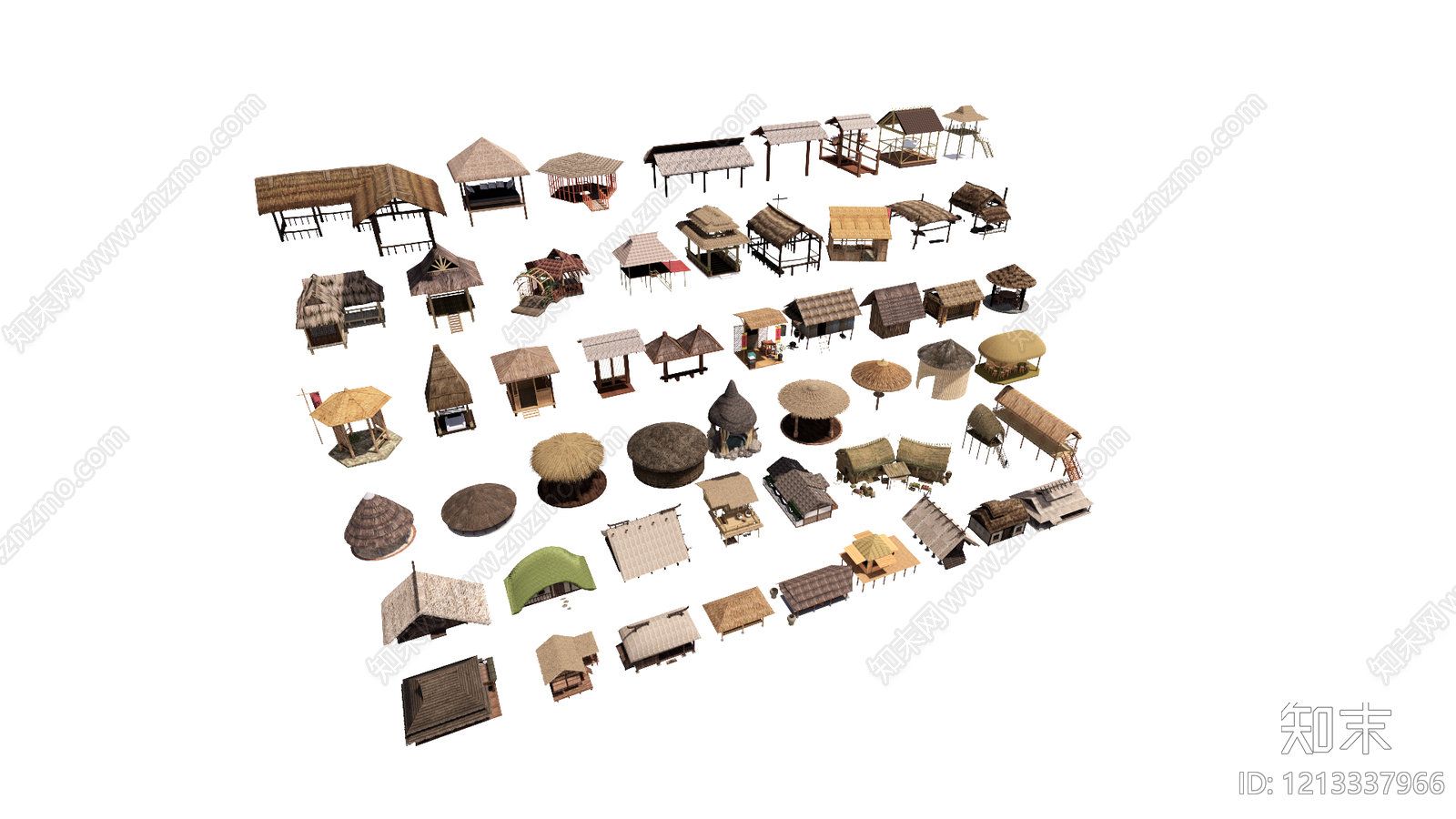 乡土建筑风格乡村民房SU模型下载【ID:1213337966】