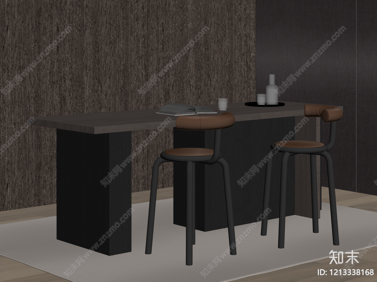 现代简约吧椅SU模型下载【ID:1213338168】