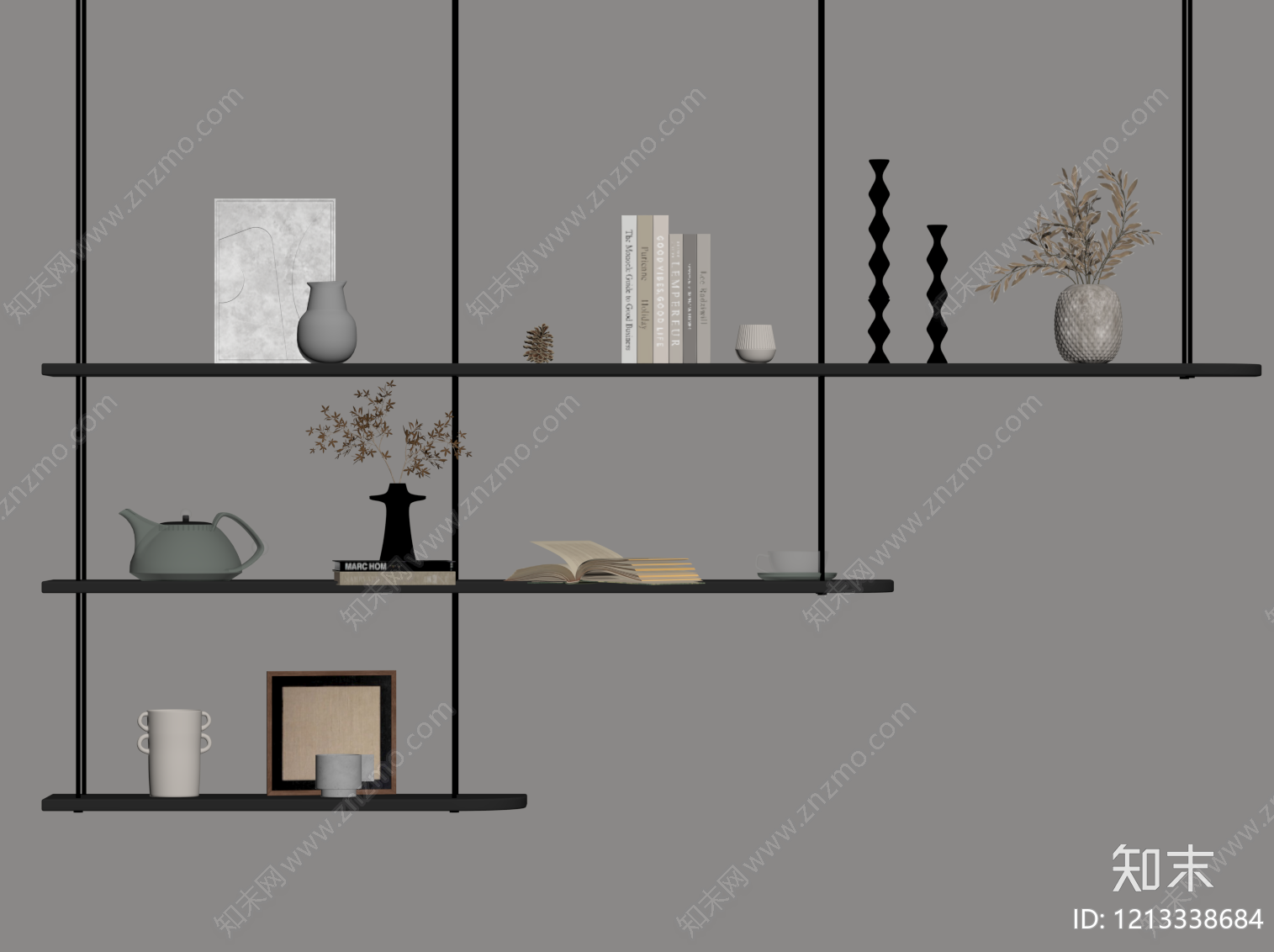 极简书架SU模型下载【ID:1213338684】