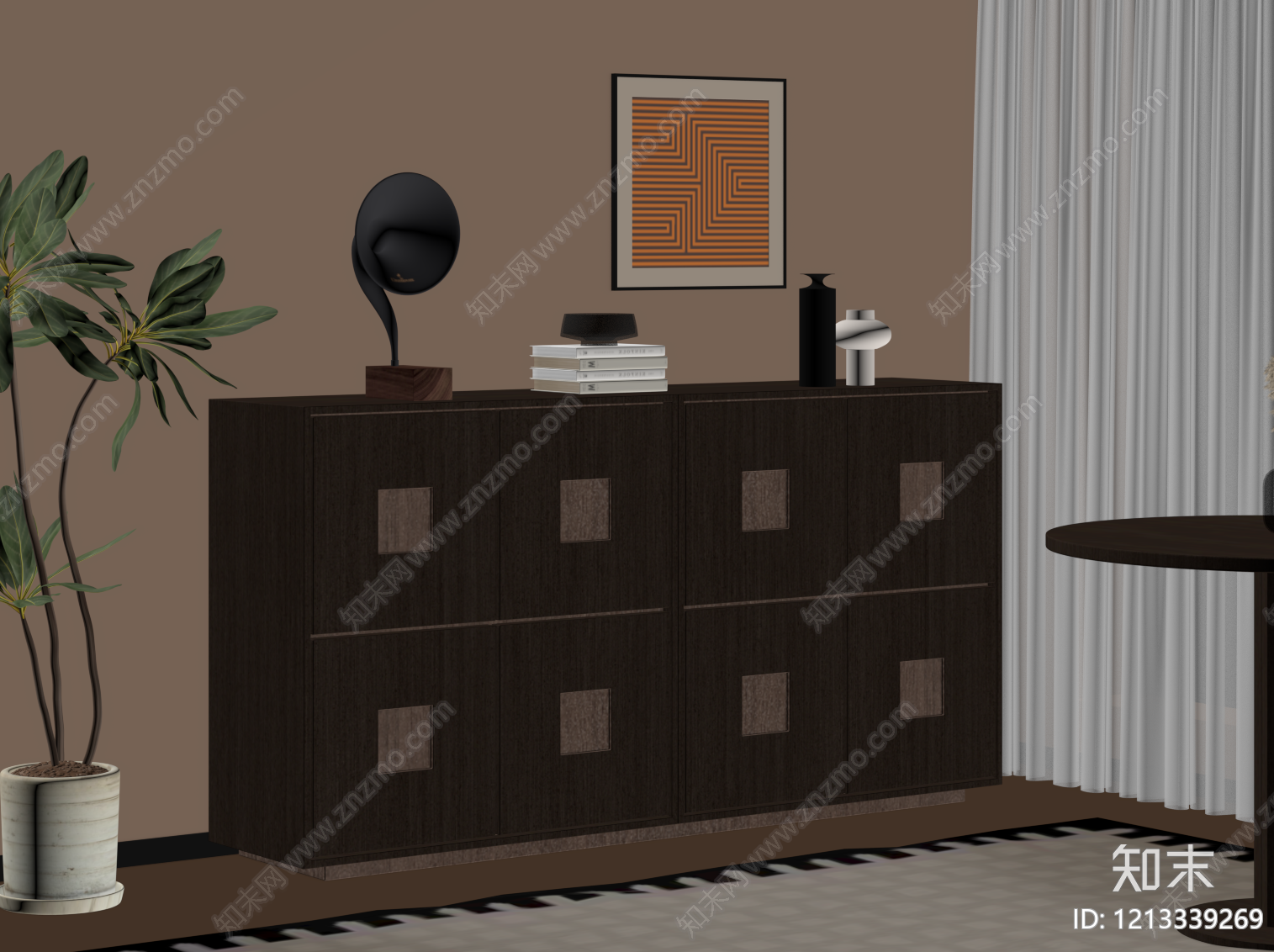 现代简约玄关柜SU模型下载【ID:1213339269】