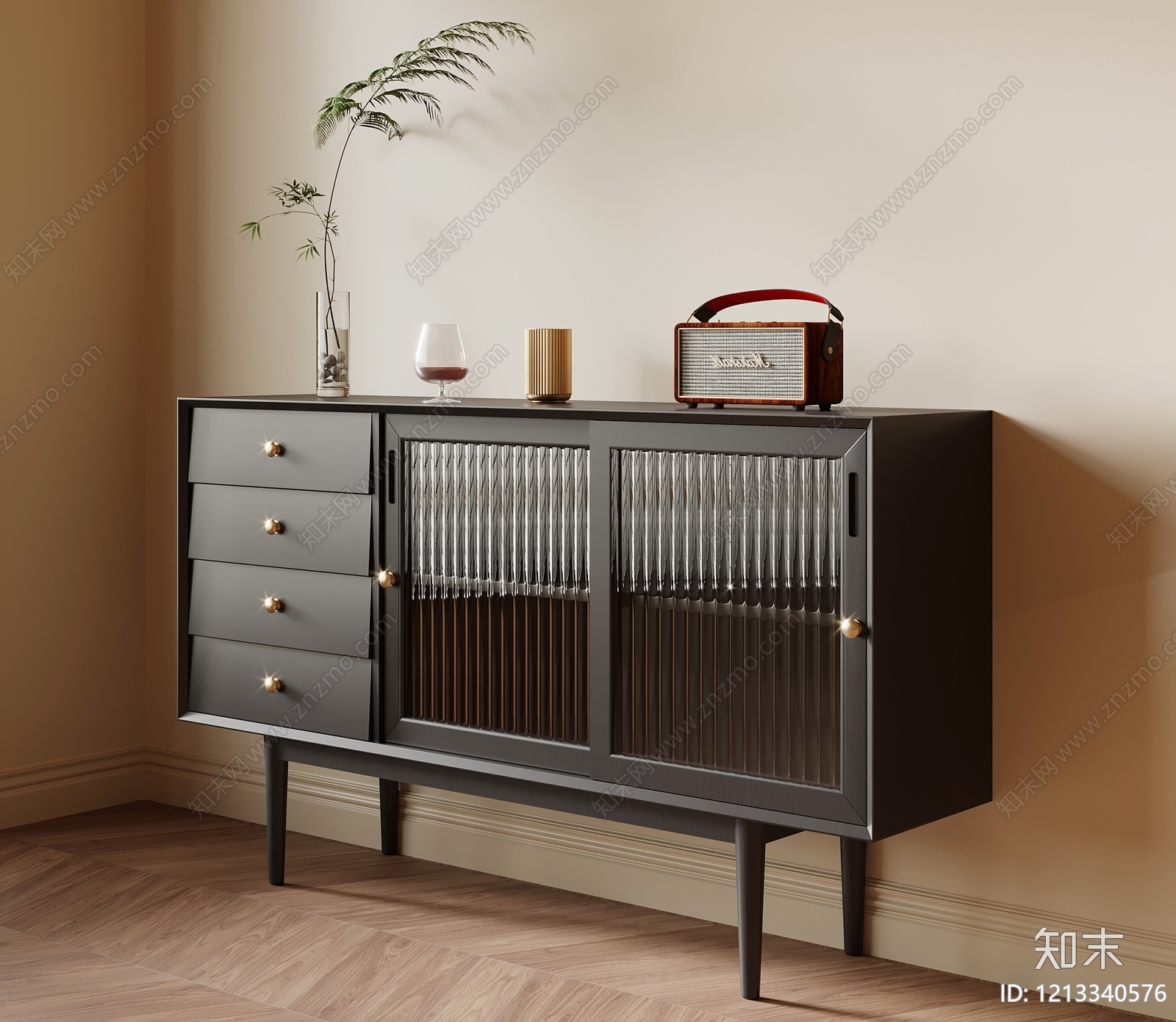 中古风餐边柜SU模型下载【ID:1213340576】