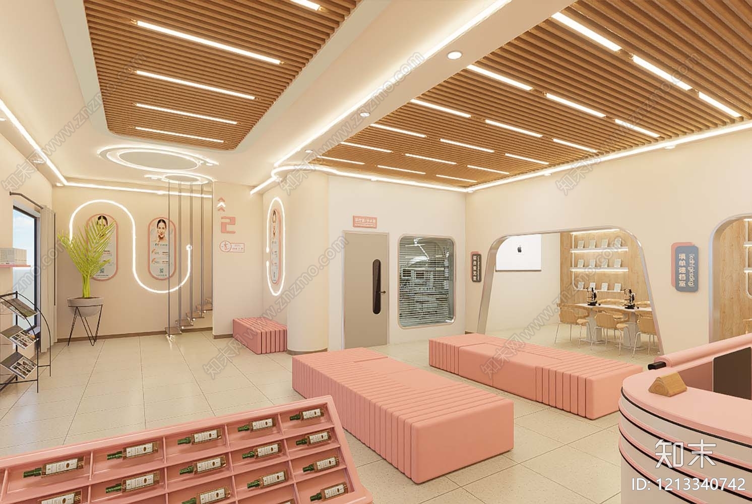 现代美妆店SU模型下载【ID:1213340742】