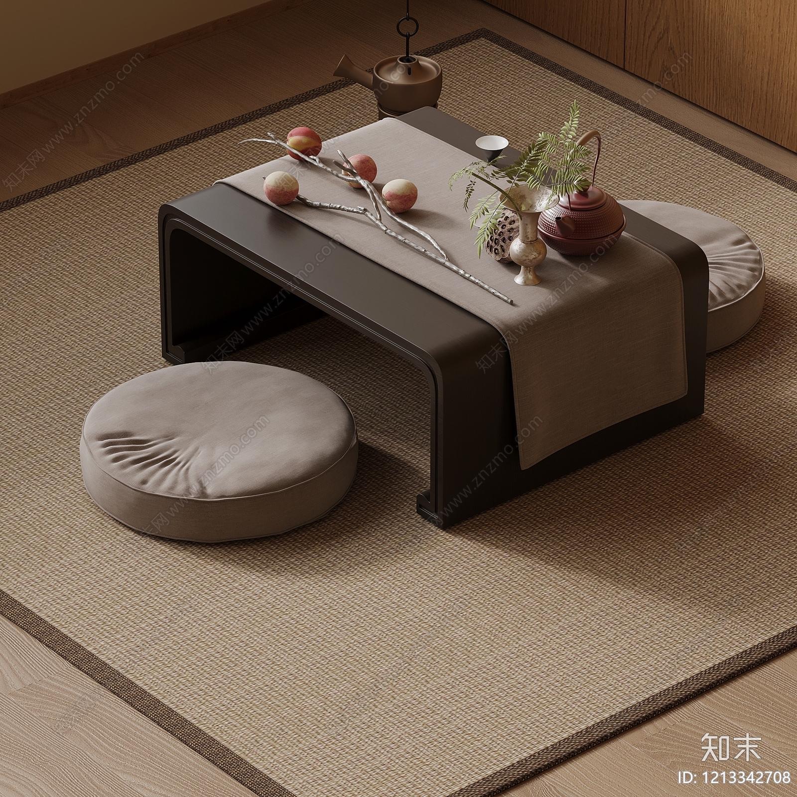 新中式茶桌椅3D模型下载【ID:1213342708】