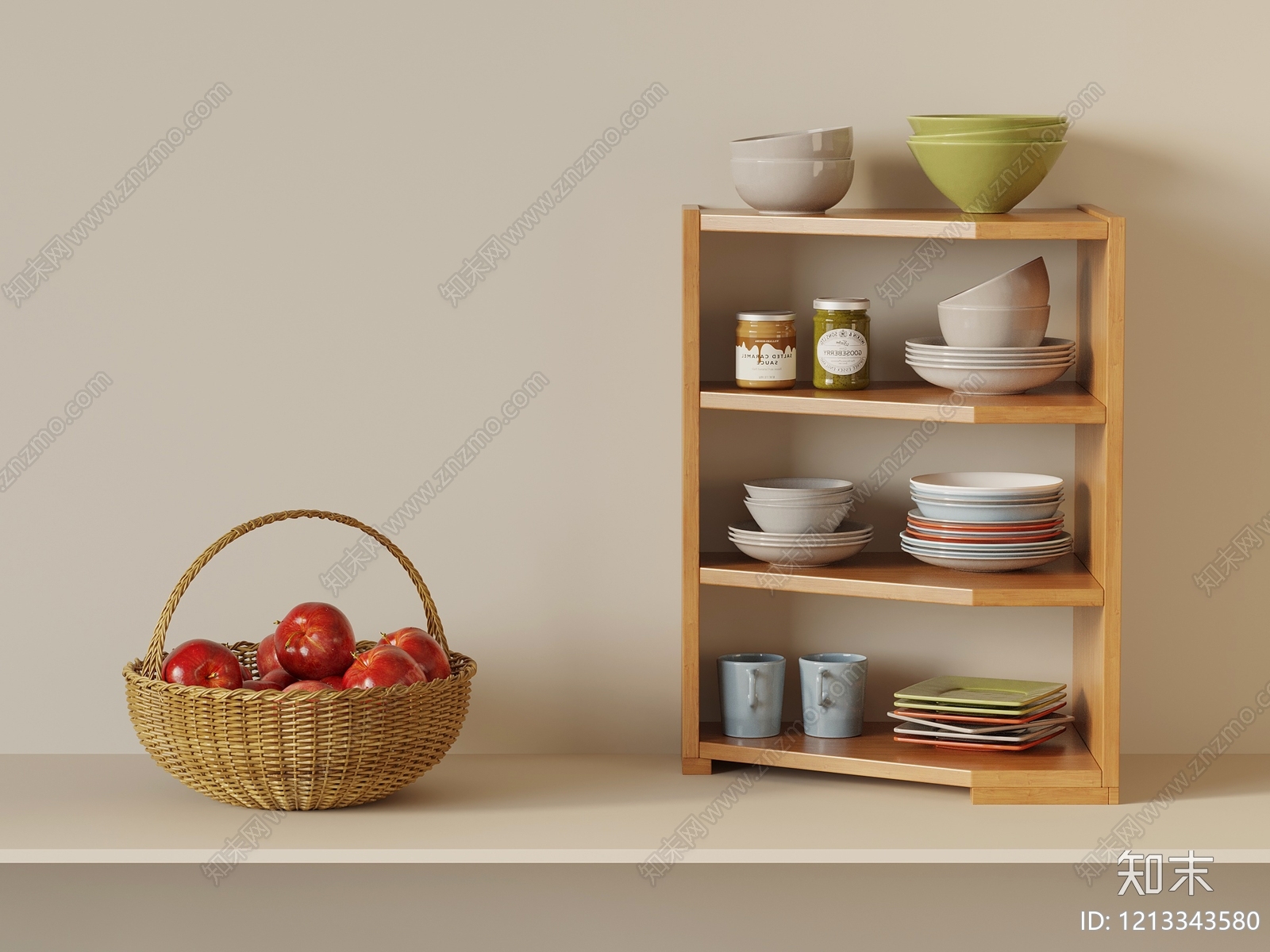 厨房用品组合SU模型下载【ID:1213343580】