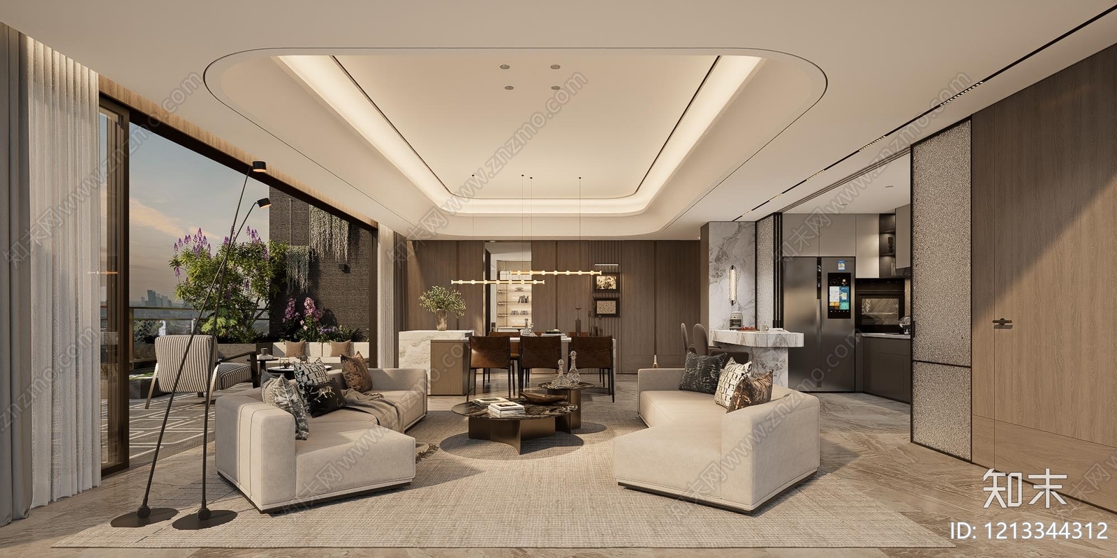 现代轻奢样板间下载【ID:1213344312】