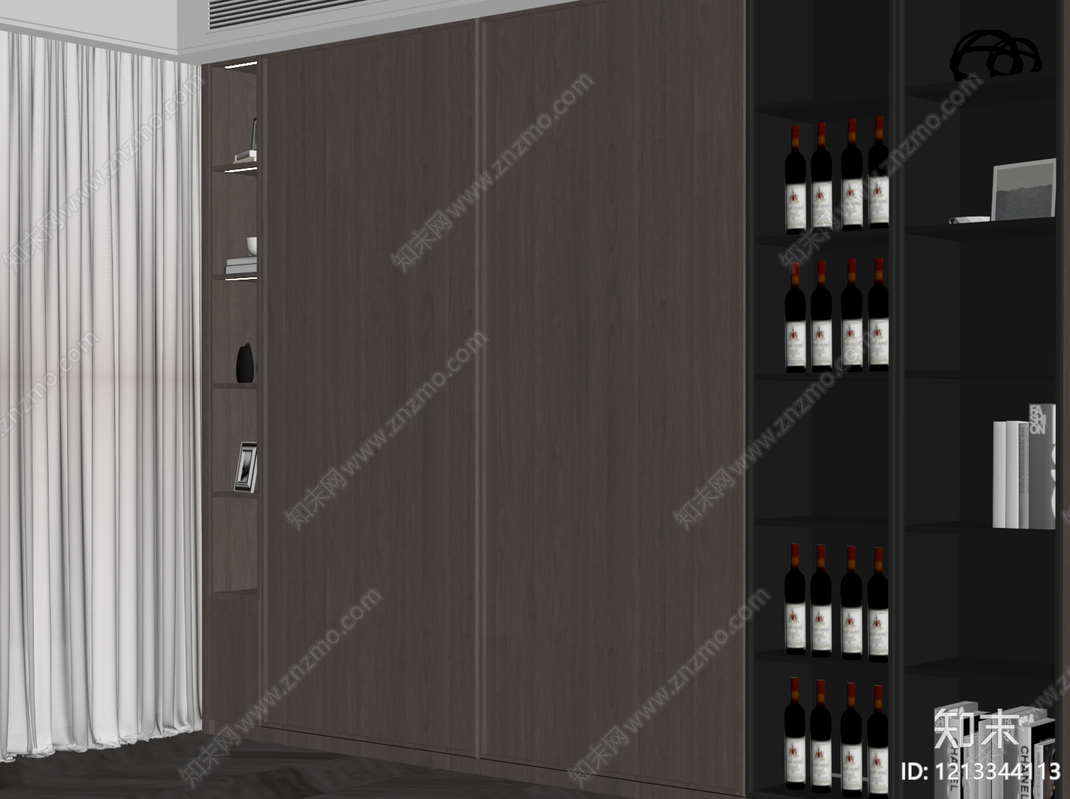 现代极简酒柜SU模型下载【ID:1213344113】