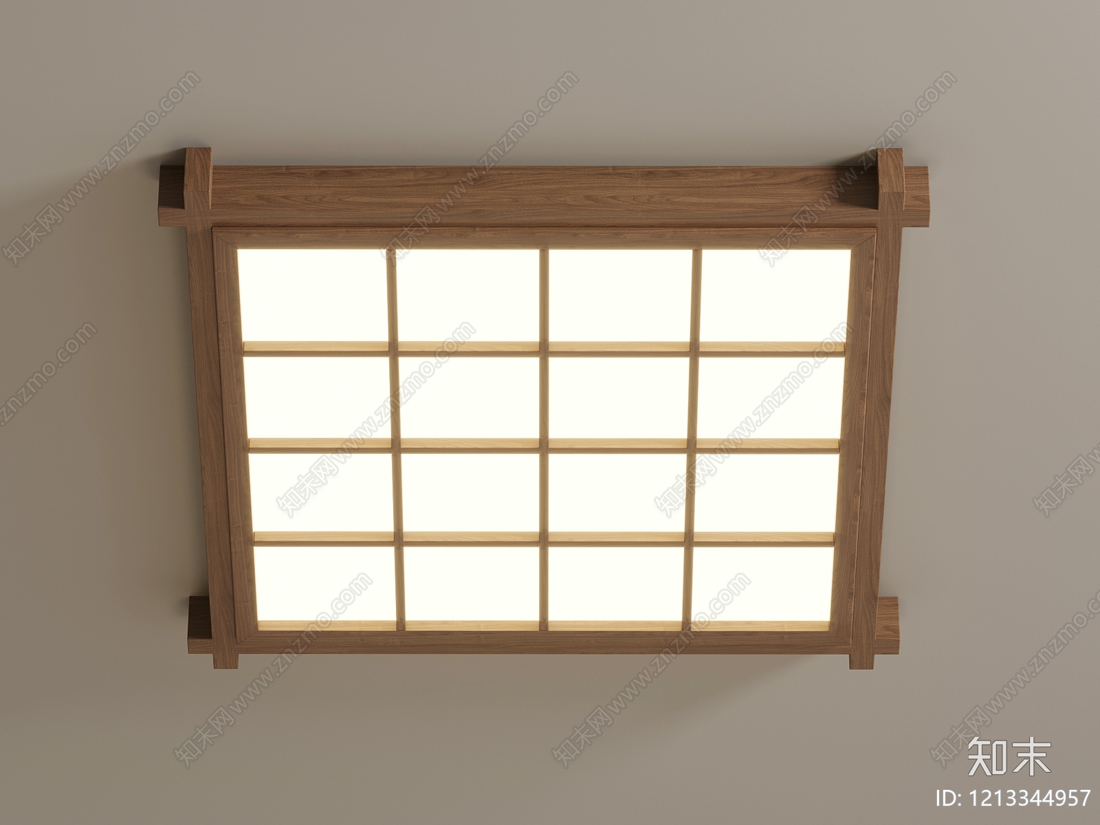 日式吸顶灯SU模型下载【ID:1213344957】