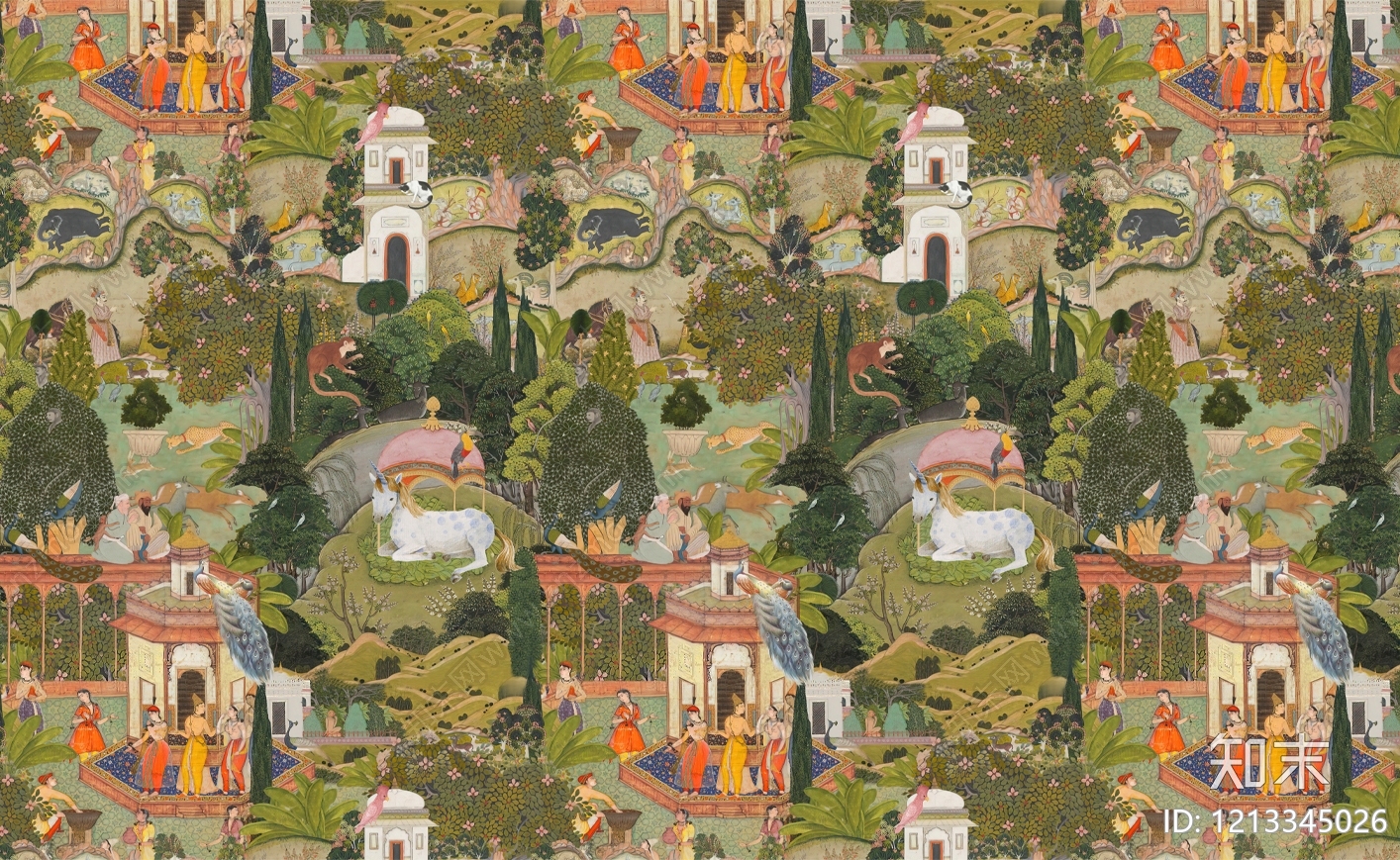 复古中古植物壁纸贴图下载【ID:1213345026】