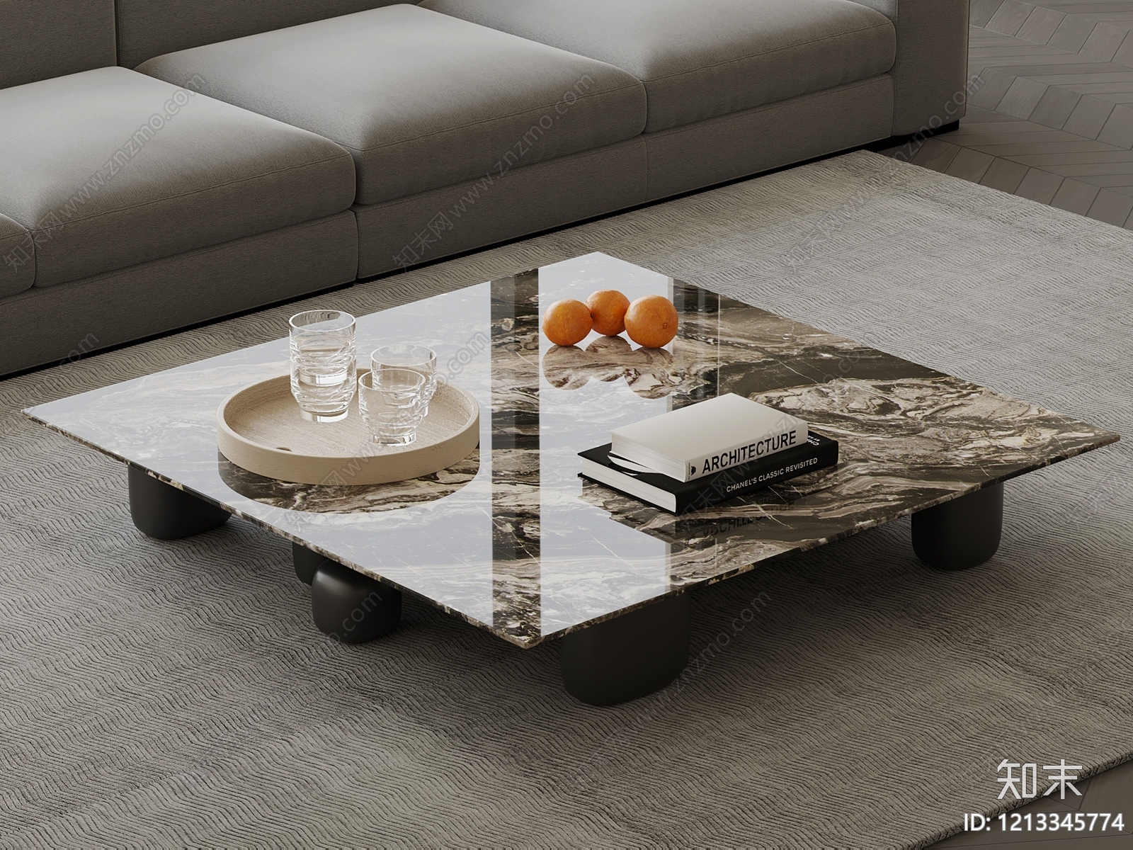 现代简约茶几3D模型下载【ID:1213345774】