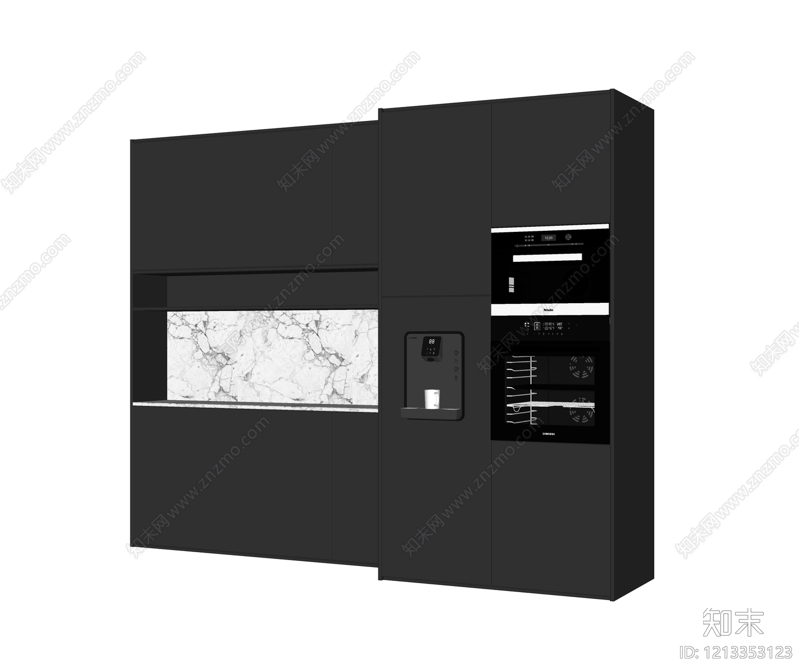 极简橱柜SU模型下载【ID:1213353123】
