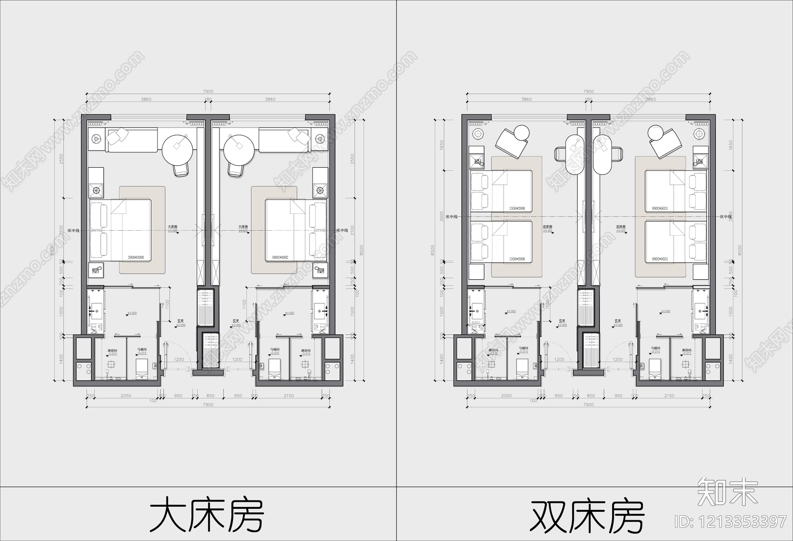 酒店客房施工图下载【ID:1213353397】