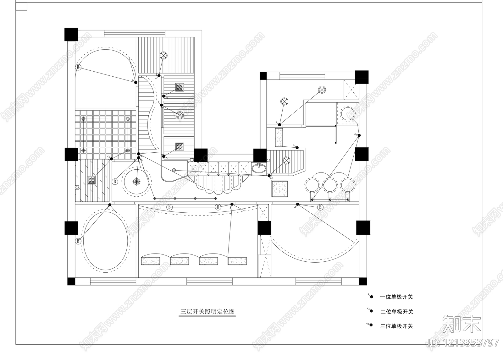 现代美容院施工图下载【ID:1213353797】