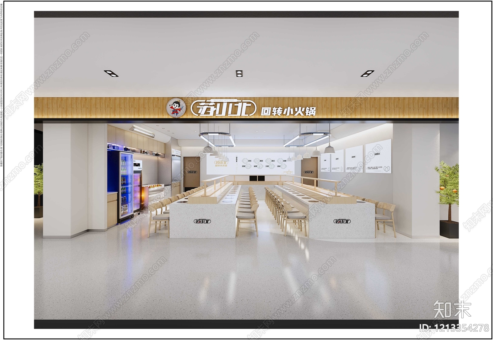 现代火锅店施工图下载【ID:1213354278】