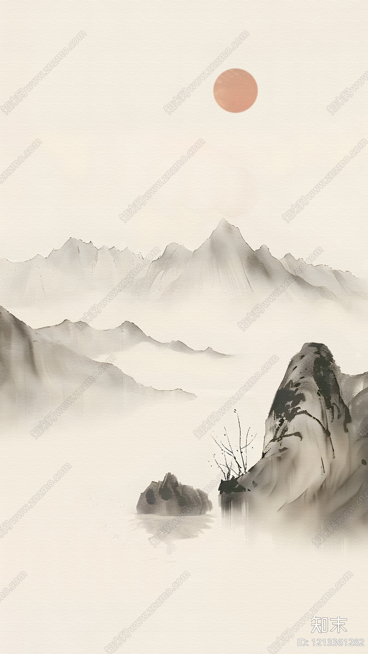 新中式中式壁画贴图下载【ID:1213361282】