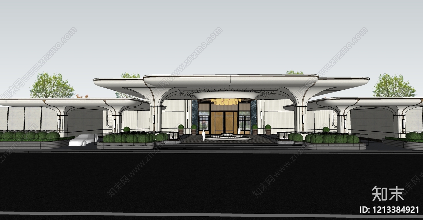 现代大门SU模型下载【ID:1213384921】