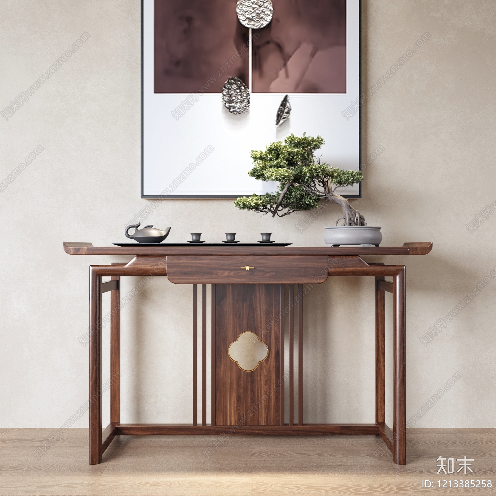 新中式条案3D模型下载【ID:1213385258】