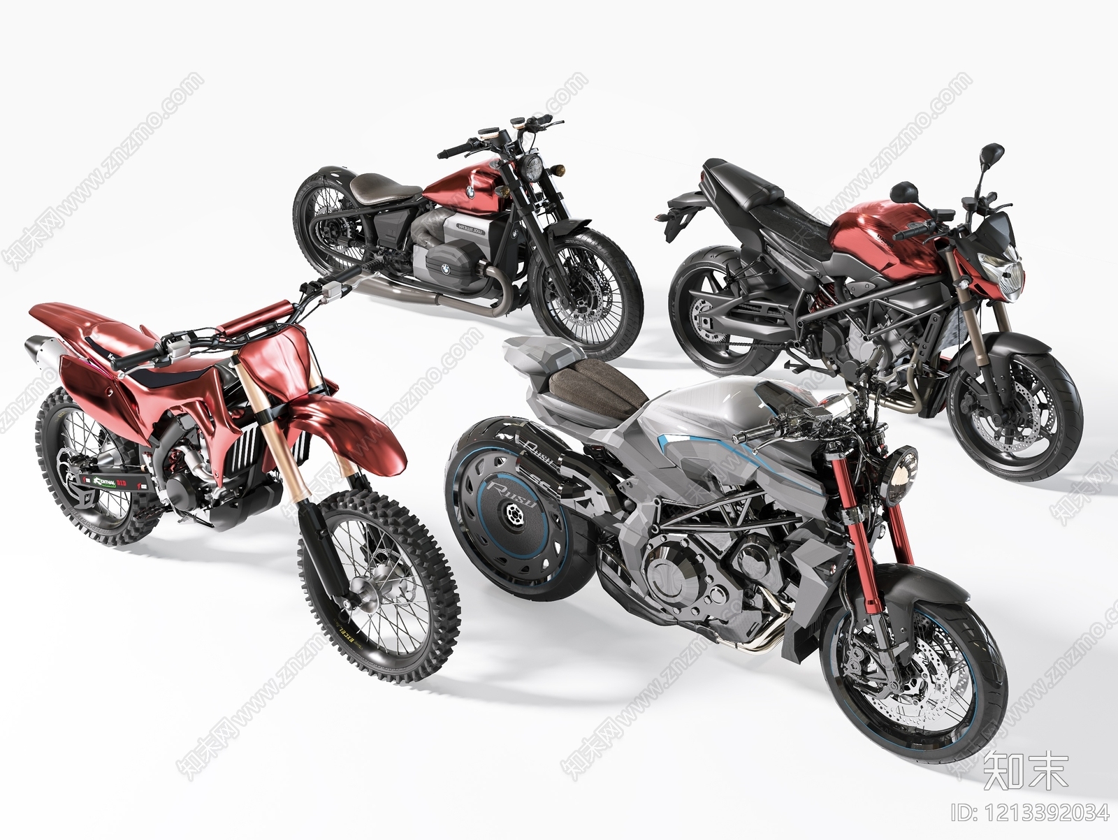 赛博朋克摩托车3D模型下载【ID:1213392034】