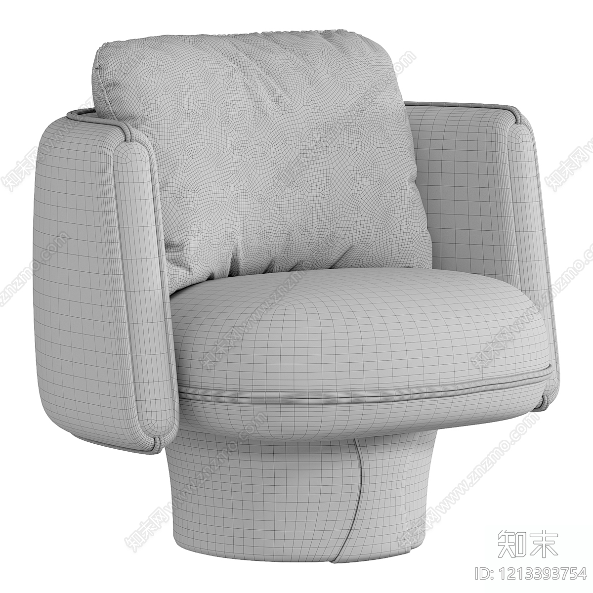 现代简约单人沙发3D模型下载【ID:1213393754】
