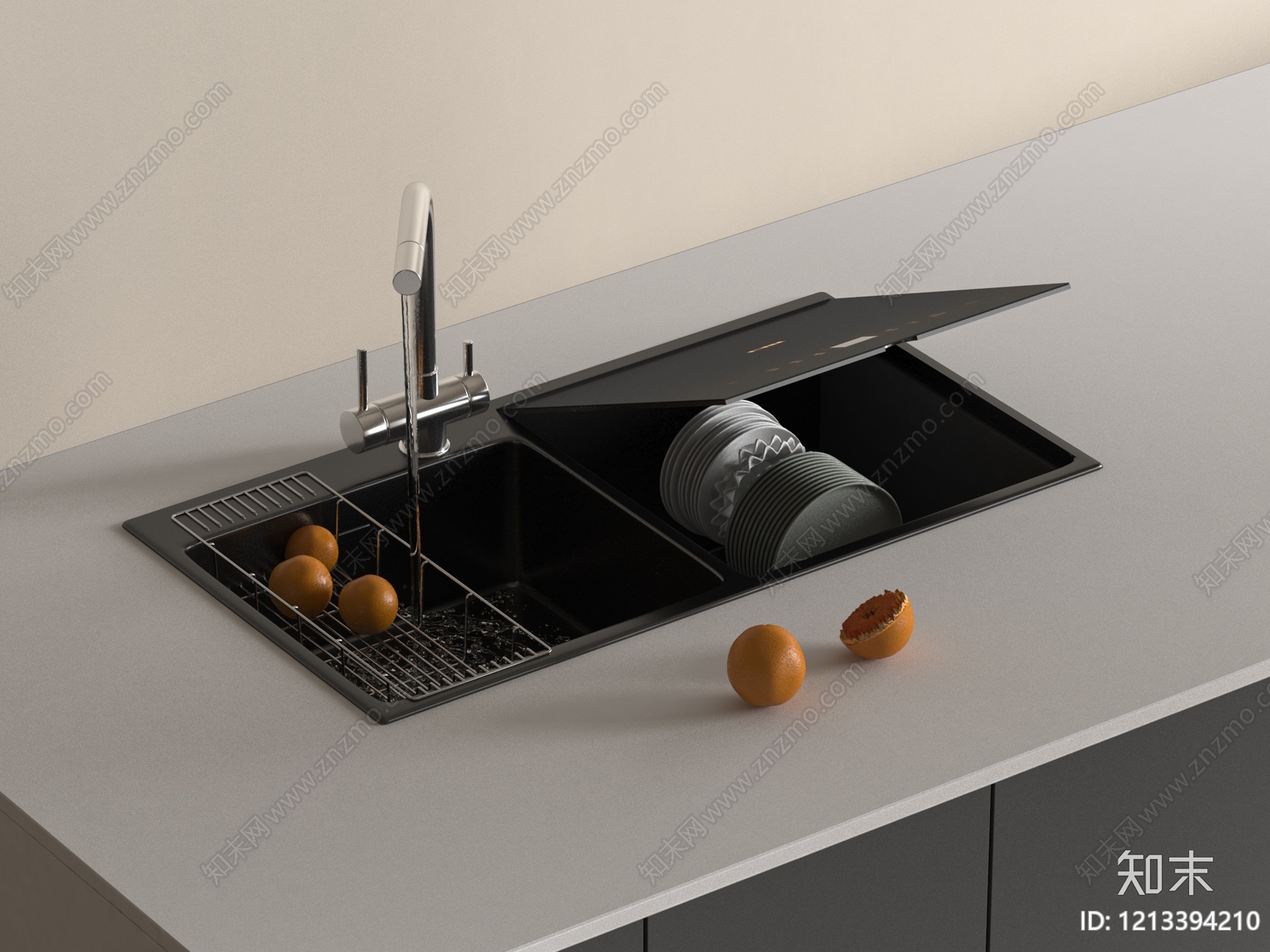 现代水槽3D模型下载【ID:1213394210】