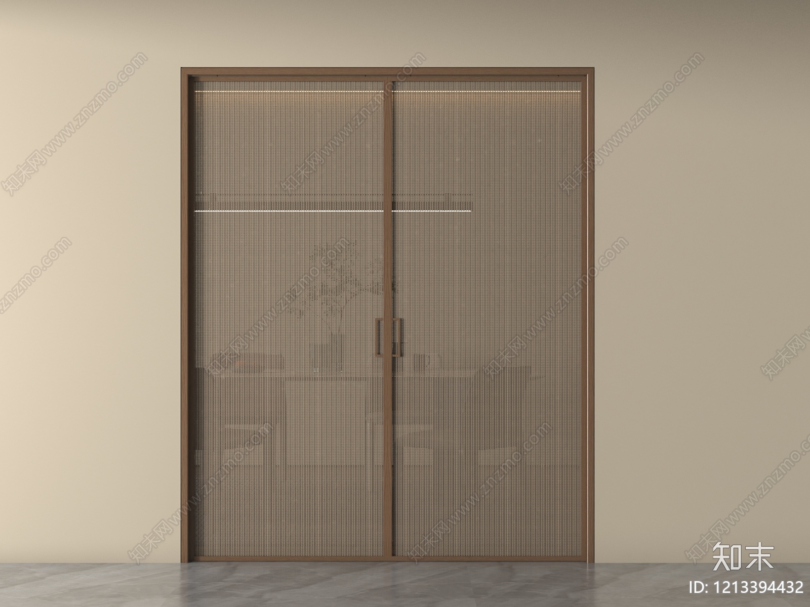 奶油风推拉门3D模型下载【ID:1213394432】