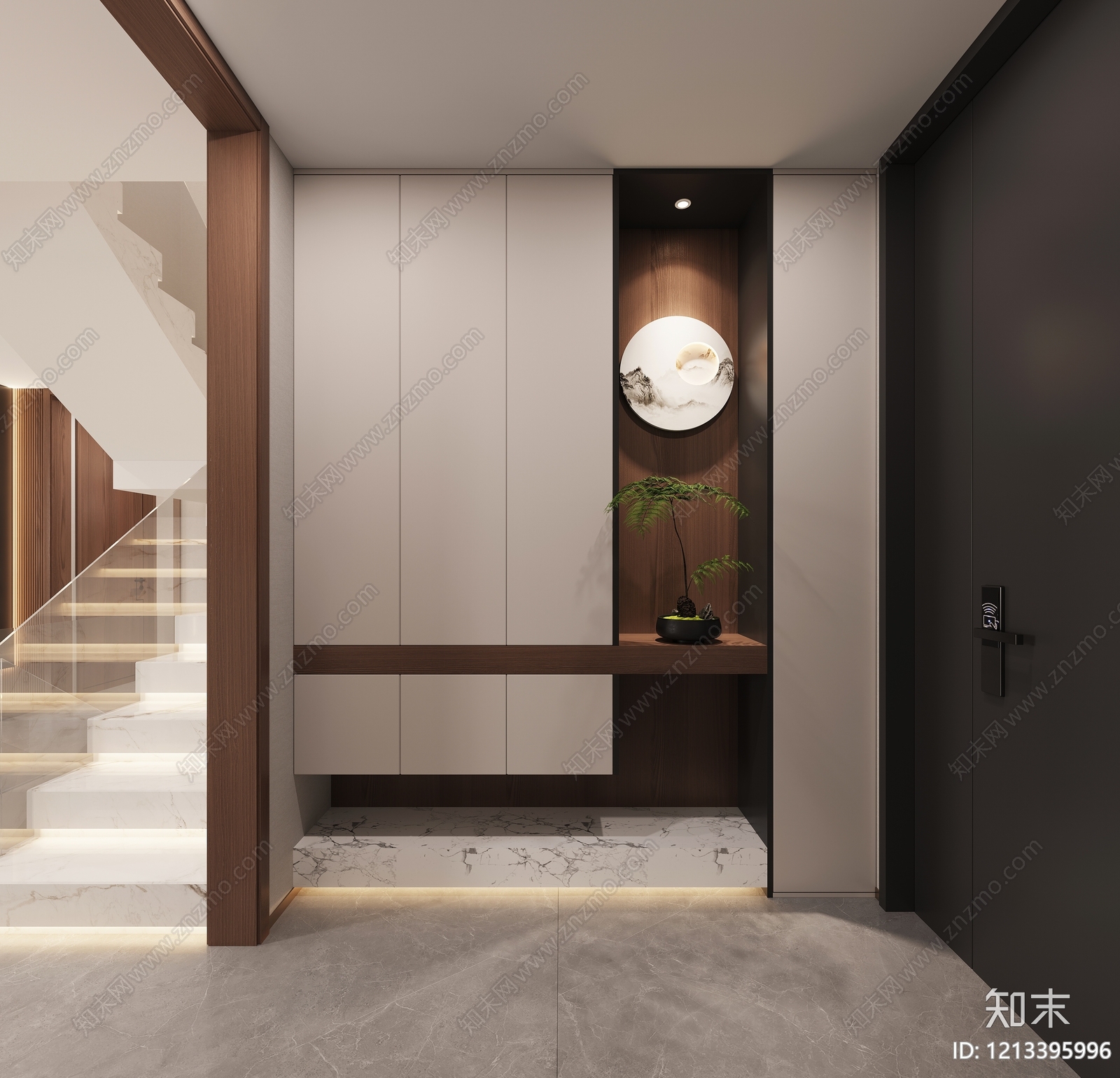 新中式玄关3D模型下载【ID:1213395996】
