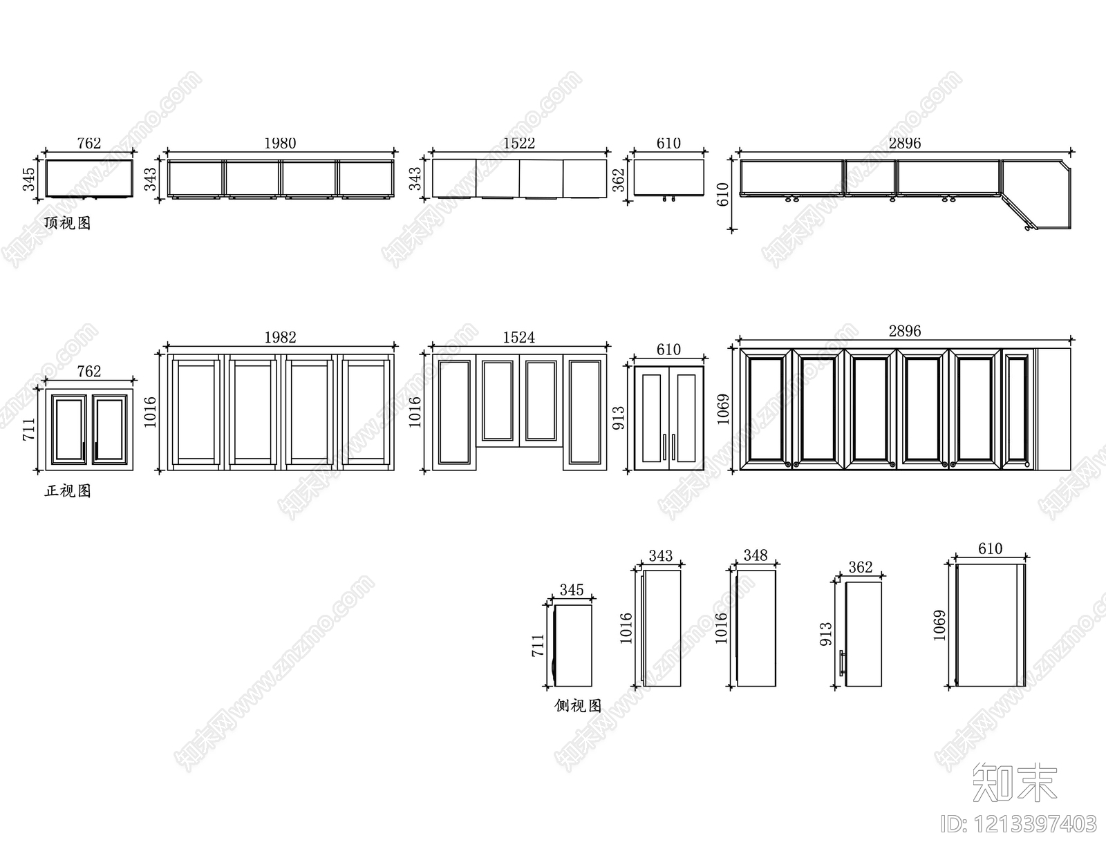 家具三视图施工图下载【ID:1213397403】