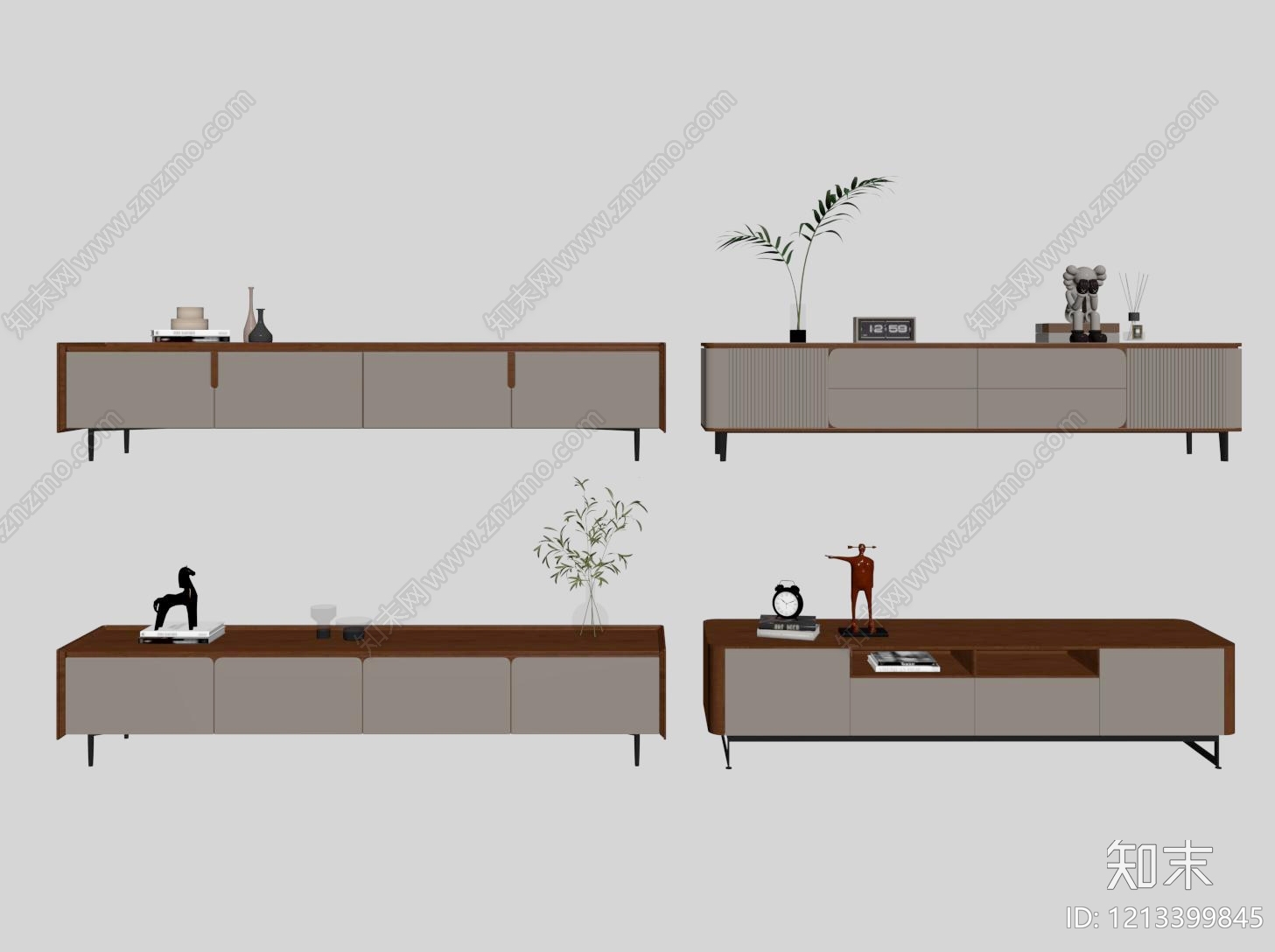 现代简约电视柜SU模型下载【ID:1213399845】