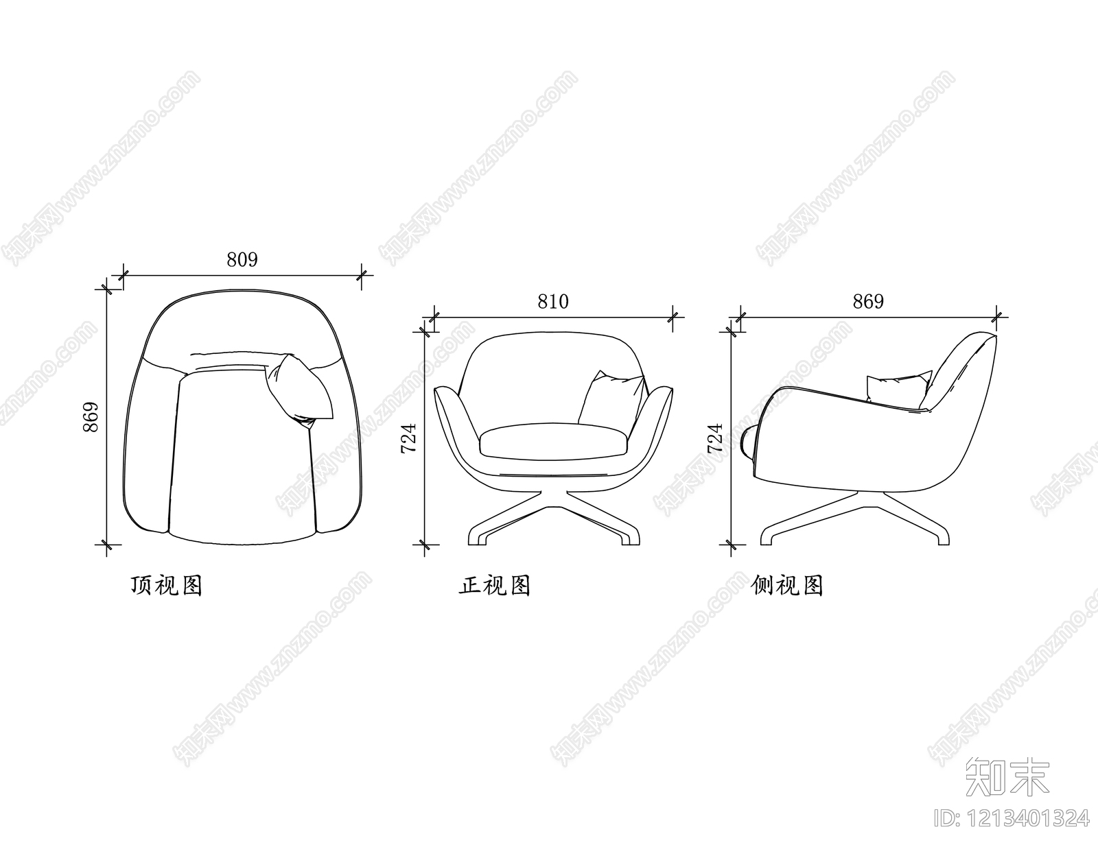 现代椅子施工图下载【ID:1213401324】