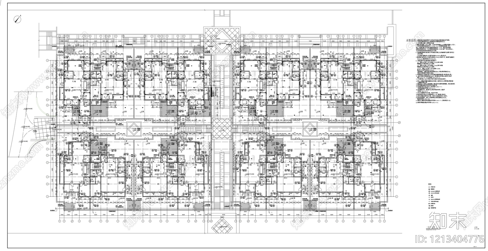 现代别墅建筑cad施工图下载【ID:1213404776】