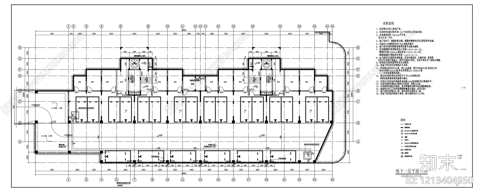 现代别墅建筑cad施工图下载【ID:1213404950】