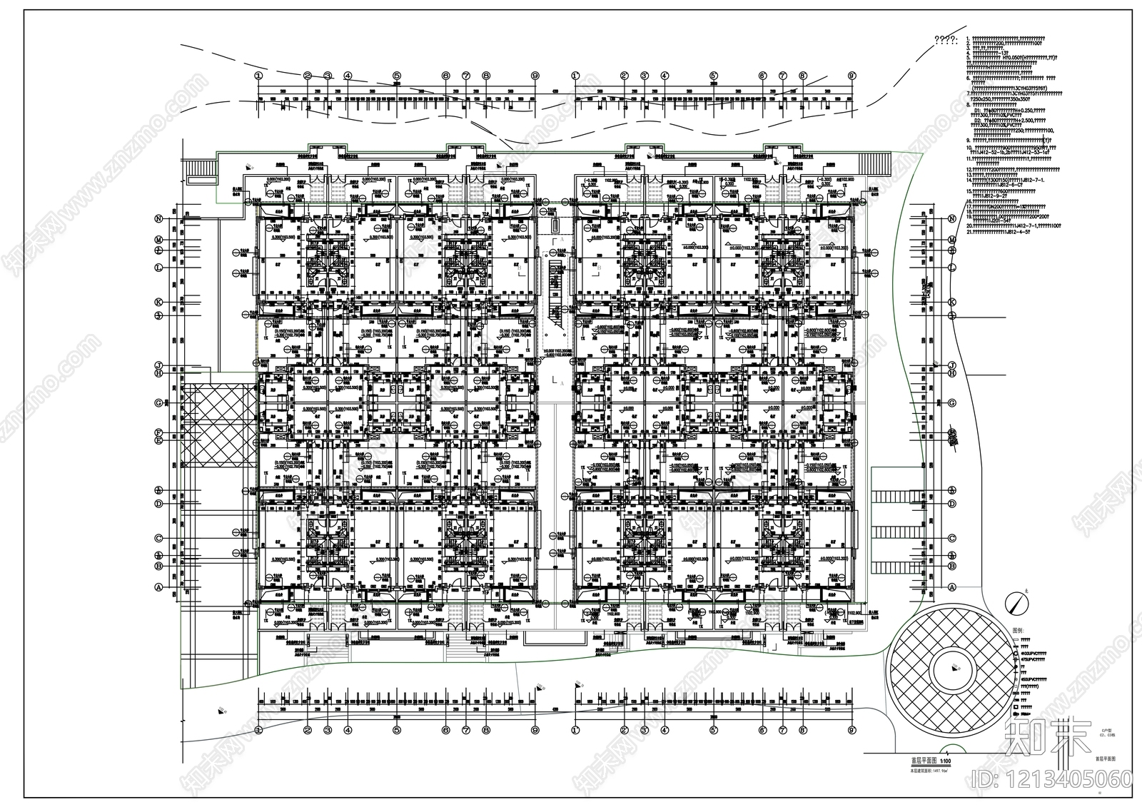 现代别墅建筑cad施工图下载【ID:1213405060】