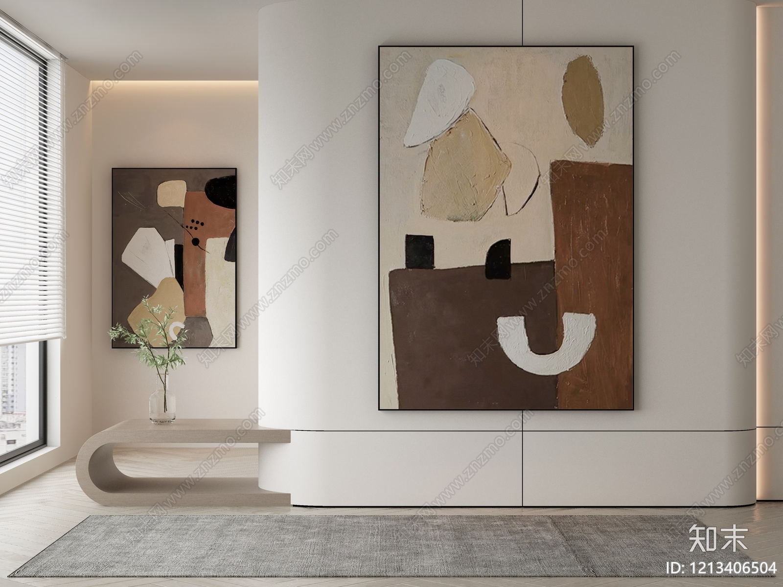 现代挂画3D模型下载【ID:1213406504】