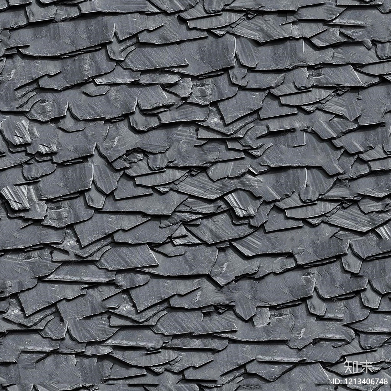 现代新中式石板瓦贴图下载【ID:1213406748】