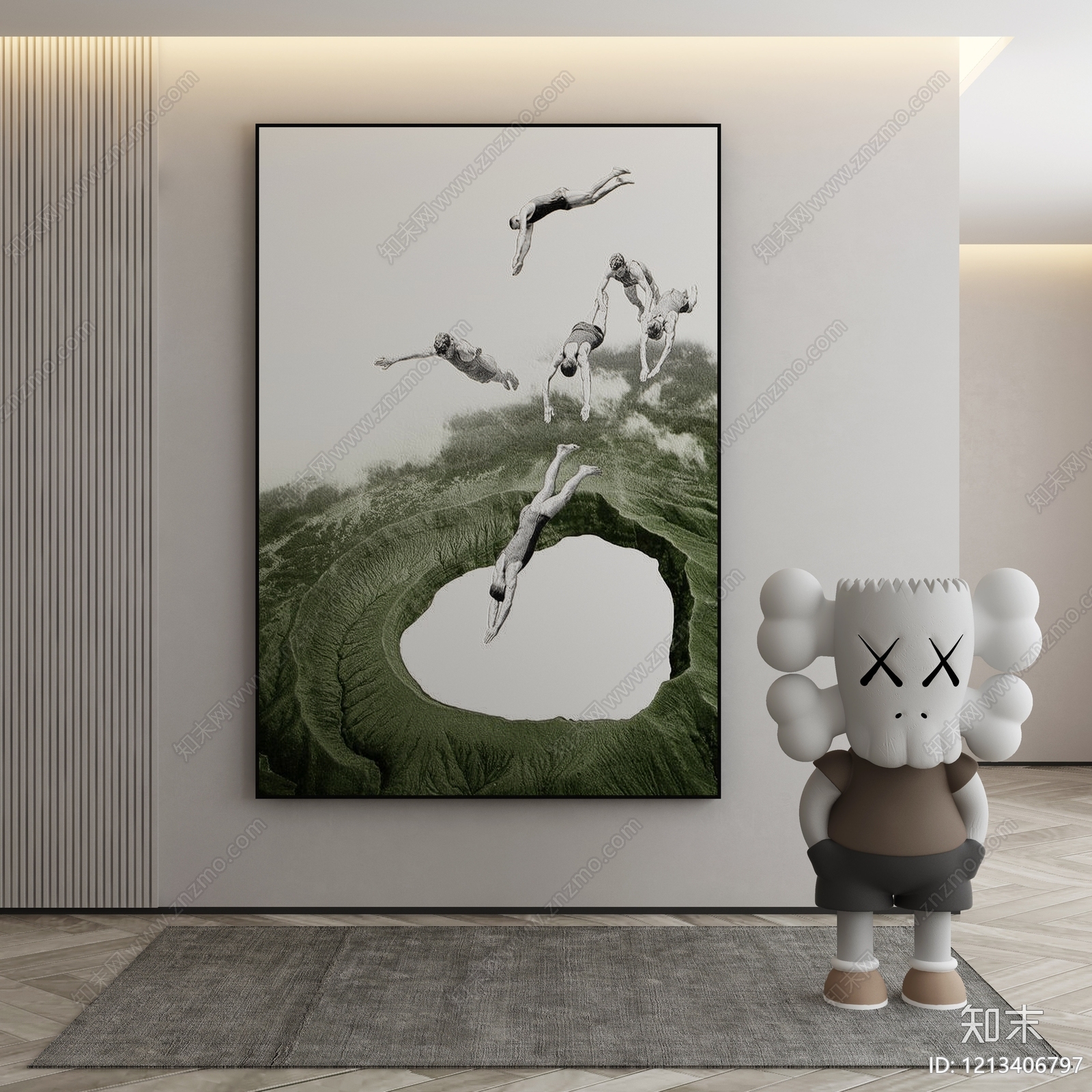 现代简约挂画3D模型下载【ID:1213406797】