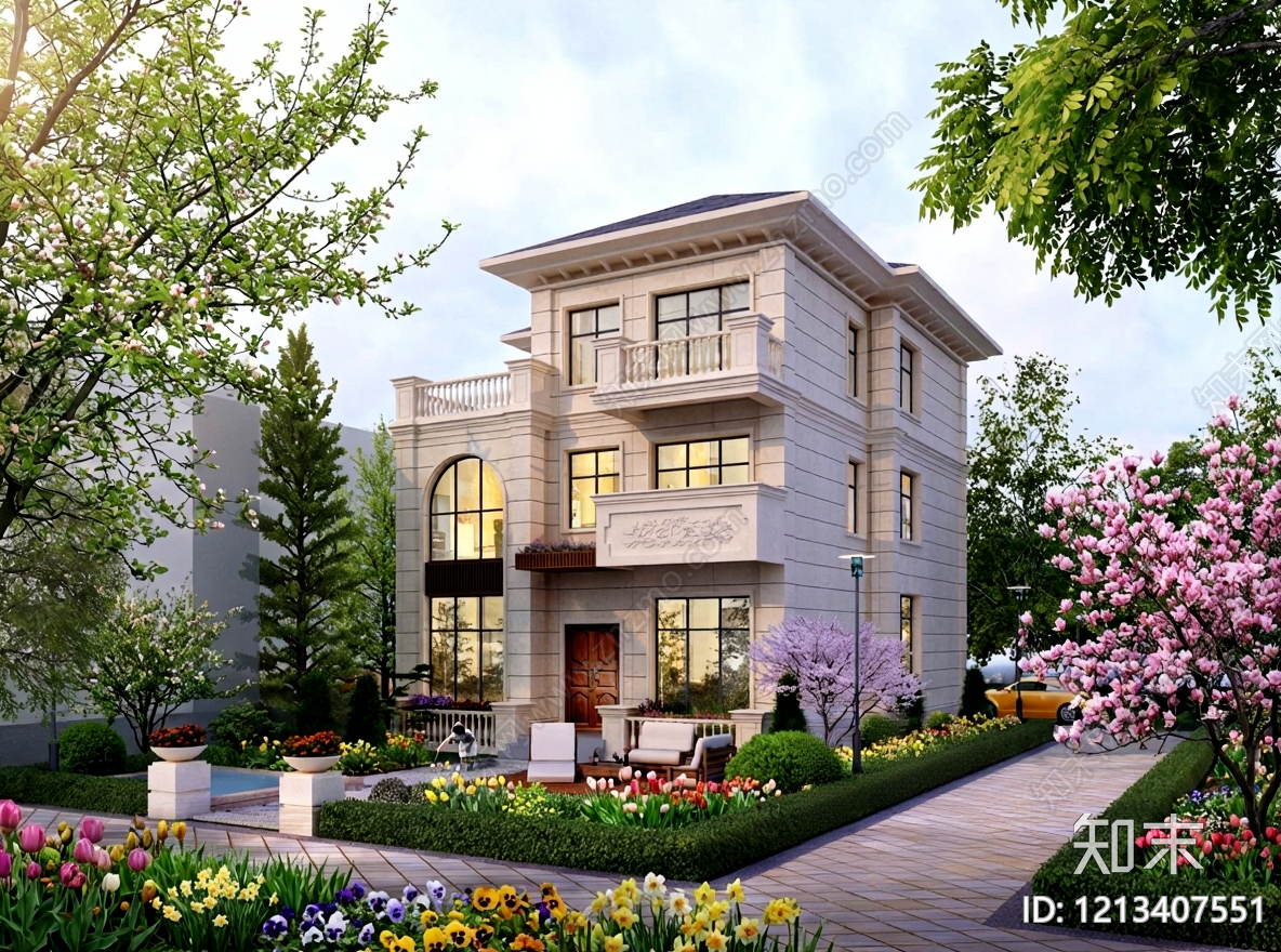 欧式别墅建筑cad施工图下载【ID:1213407551】