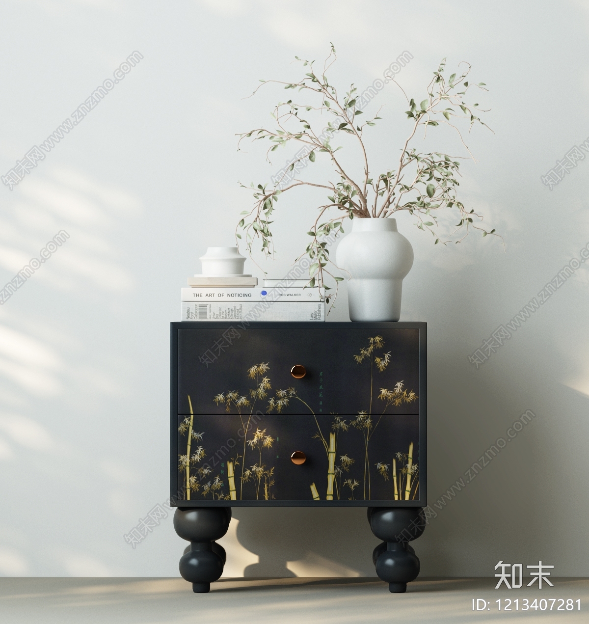 新中式床头柜3D模型下载【ID:1213407281】