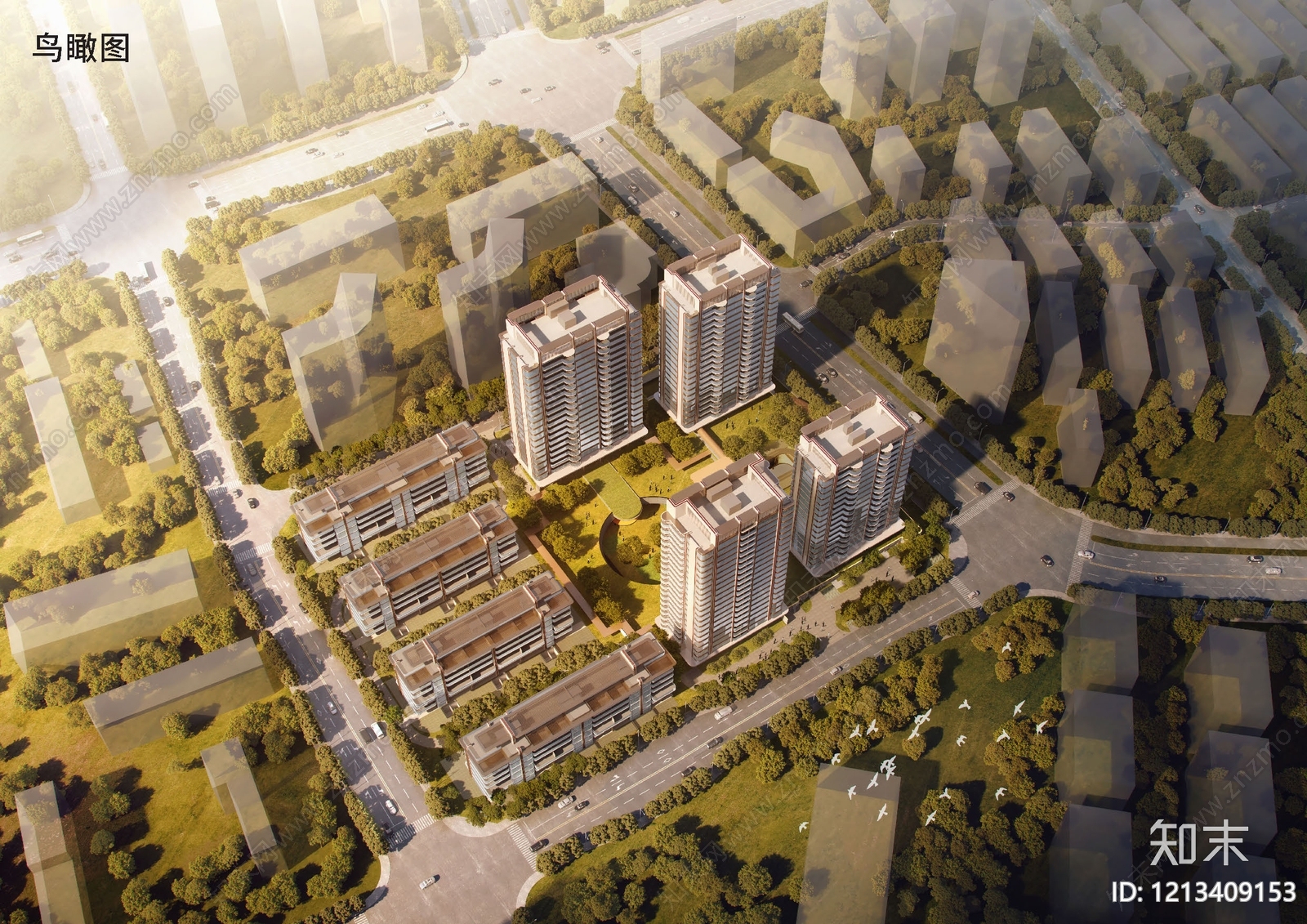 现代极简小区建筑下载【ID:1213409153】